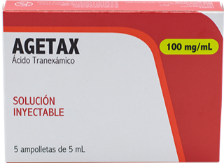 ACIDO TRANEXAMICO AGETAX SOL INY C/5 AMPOL