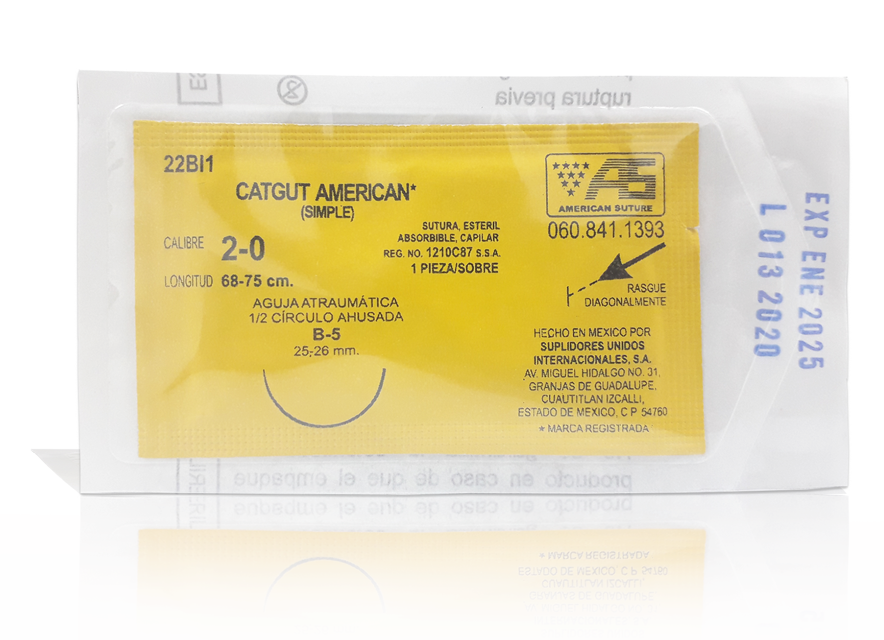 Sutura Quirúrgica Catgut simple calibre 20 22BI1 Distribuidora Sta María
