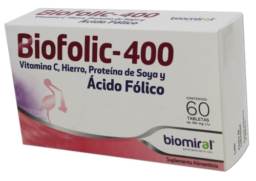 BIOFOLIC 400 60TAB 20/18.30/15/.40/190MG