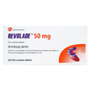 Revolade 50 mg Caja C/ 28 Tabletas ( Eltrombopag Olamine )