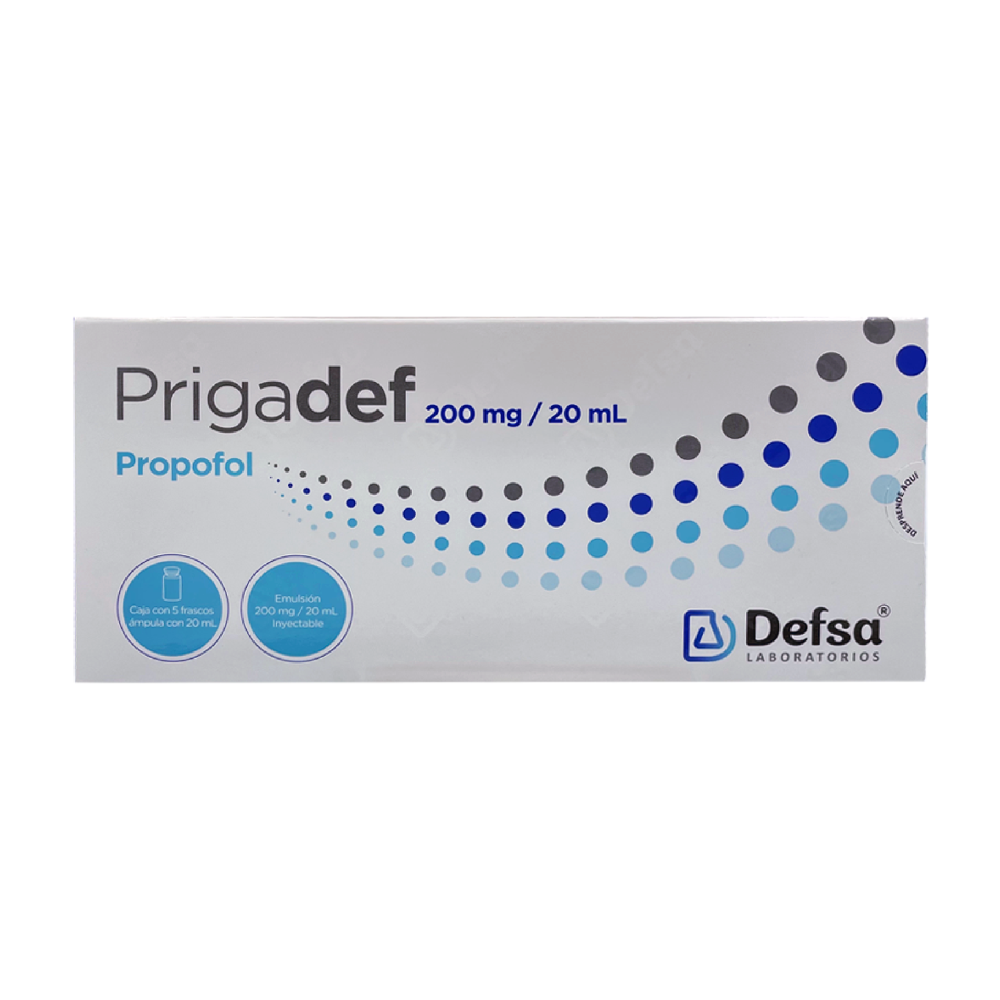 Prigadef (Propofol) Emu iny 200mg/20ml Cja c/5 fcos