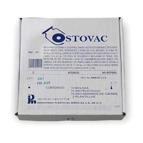 BOLSA PARA ILEOSTOMIA O COLOSTOMIA ADULTO (IPM) 4021