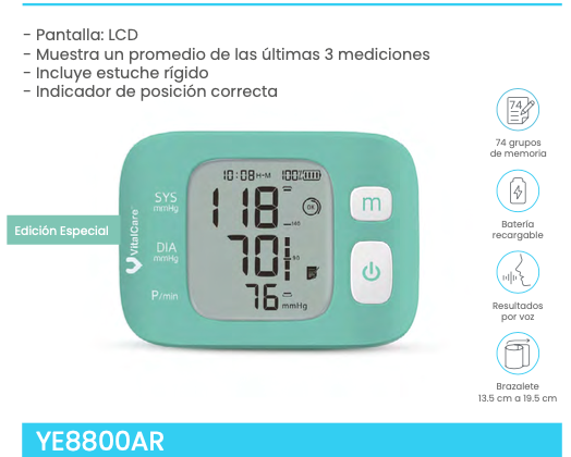 Baumanómetro digital de muñeca. Colección Menta