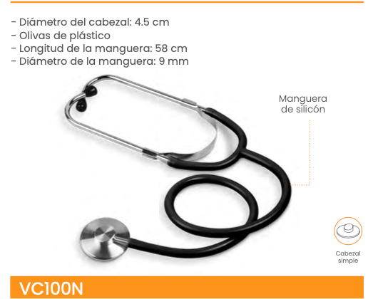 Estetoscopio simple negro