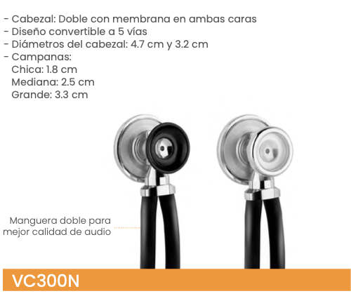 Estetoscopio Rappaport negro