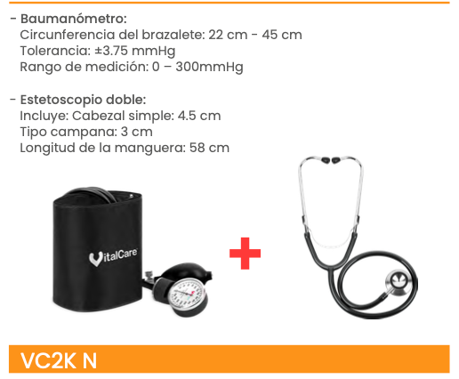 Baumanómetro aneroide con estetoscopio doble negro