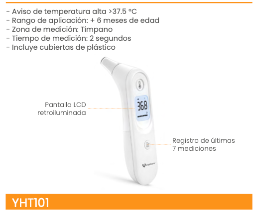 Termómetro infrarrojo de oído