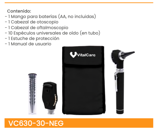 Otoscopio con Oftalmoscopio y estuche negro