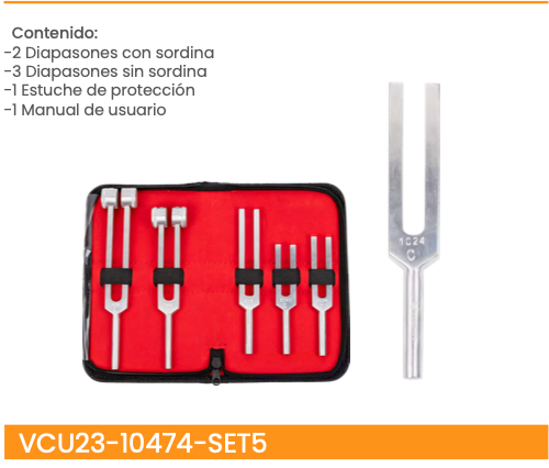 Set de diapasones con y sin sordinas