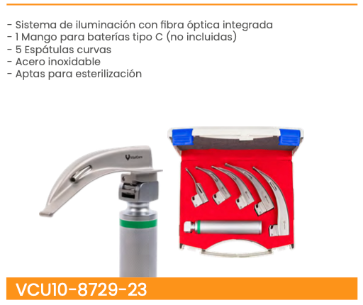 Estuche de laringoscopio curvo de fibra óptica