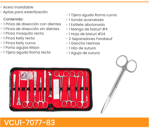 Estuche de disección 16 piezas