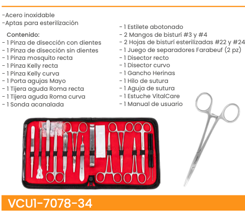 Estuche de disección 20 piezas