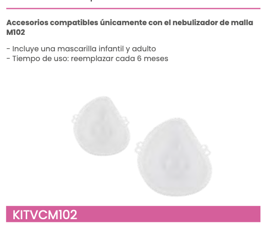 Kit de mascarilla para nebulizador portátil de malla finas partículas