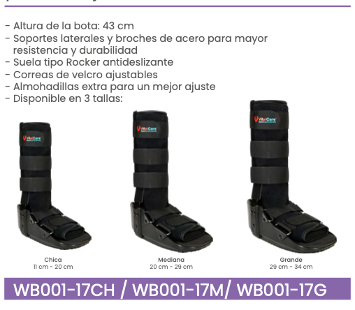 Bota Walker larga con suela antideslizante y correas ajustable