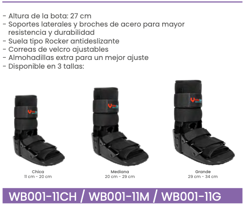 Bota Walker corta con suela antideslizante y correas ajustables