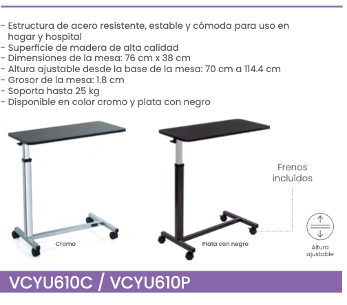 Mesa para cama fija