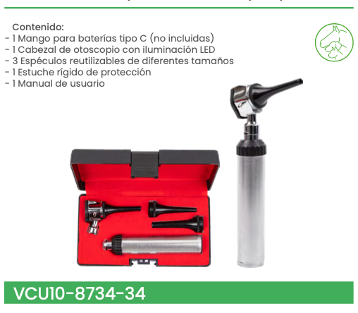 Estuche otoscopio veterinario y espéculos
