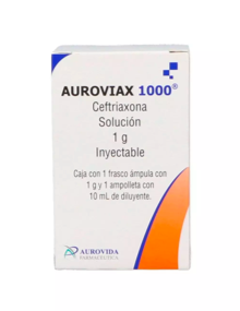 CEFTRIAXONA AUROVIAX 1G SOL INY IV