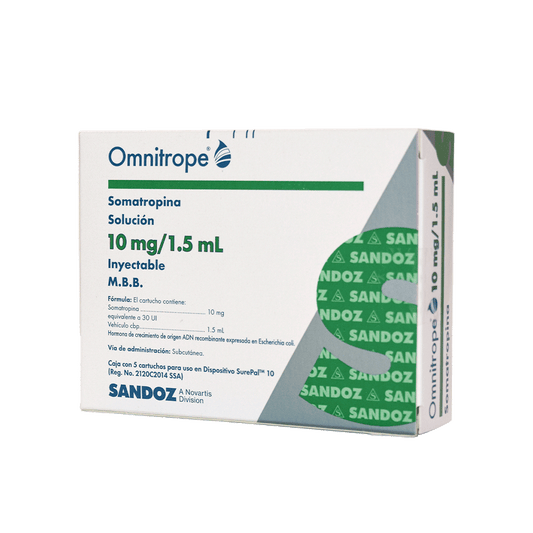 Omnitrope Surepal 10 mg / 1.5 ml 5 cartucho 30Uui