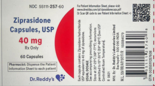 ZIPRASIDONE 40 MG