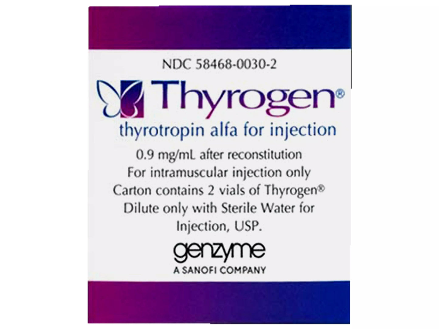 Thyrogen caja c/2 viales de 1.1 mg/10 ml