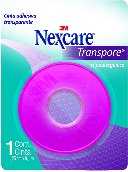 Cinta adhesiva transparente transpore 1.25cm x 9.1m