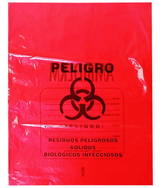 Bolsa para Residuos Peligrosos Biológico Infeccioso Roja 50cm x 60cm 350 Piezas