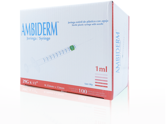 Jeringa De 1ml Luer Slip 29g X 13mm Caja Con 100 Piezas