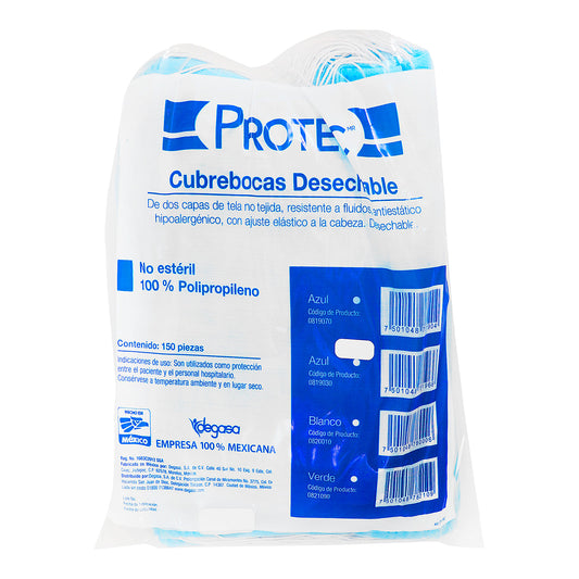 CUBREBOCA DESEC TNT AZUL 1 BOL 150 PZA