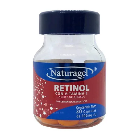 RETINOL/VITAMINA E 30 CAPS 500 MG