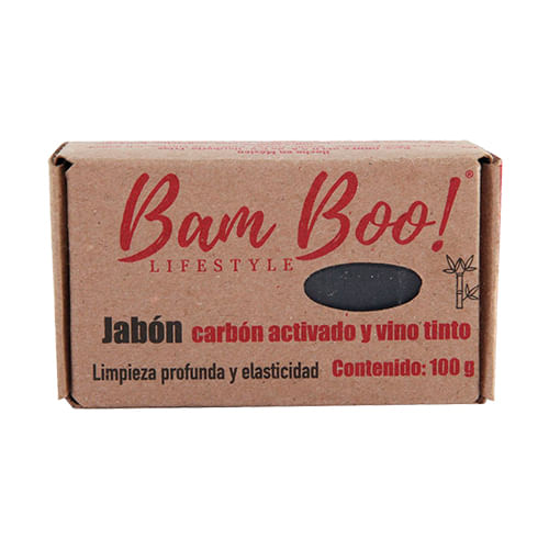 JABON BAM BOO CARBON Y VINO TINTO 100G