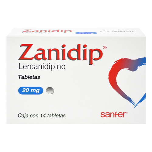 Zanidip 14 Tableta Caja 20 mg ( Clorhidrato de lercanidipino )
