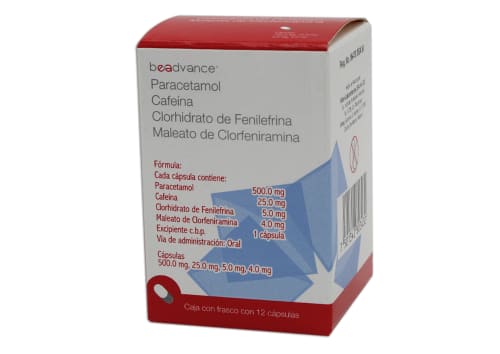 PARAC/CAF/FENIL/CLOR 12 CAP 500/25/5/4MG