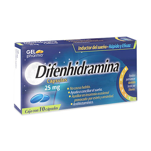 DIFENHIDRAMINA 10 CAPS 25 MG