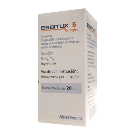 Erbitux 5 mg / ml Caja con Frasco Ámpula C/ 20 ml ( Cetuximab )