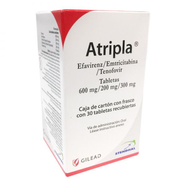 Atripla efavirenz/ emtricitabina/ tenofovir 600mg/200mg/300mg c/30 tabletas