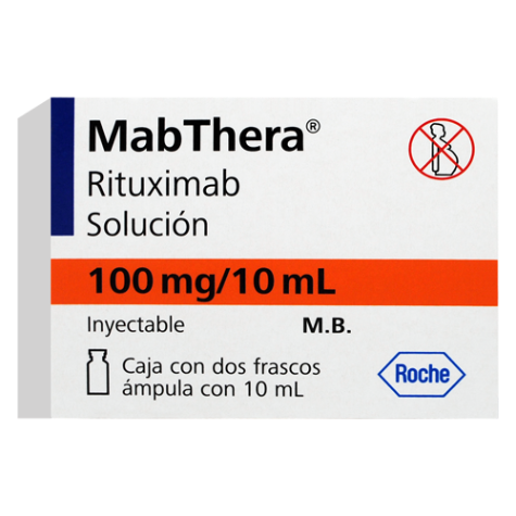MabThera 100 mg / 10 ml Caja con dos  Ámpula C/ 10 ml ( Rituximab )