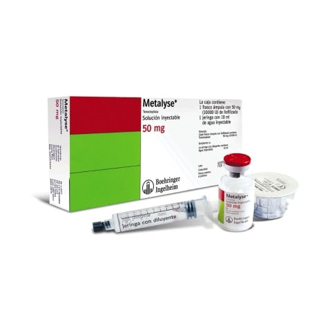 Metalyse  ( Tenecteplasa )  50 mg  Inyectable 1 Frasco Ámpula con 50 mg