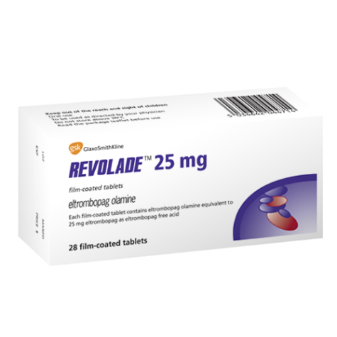 Revolade 25 mg Caja C/ 28 Tabletas ( Eltrombopag Olamine )