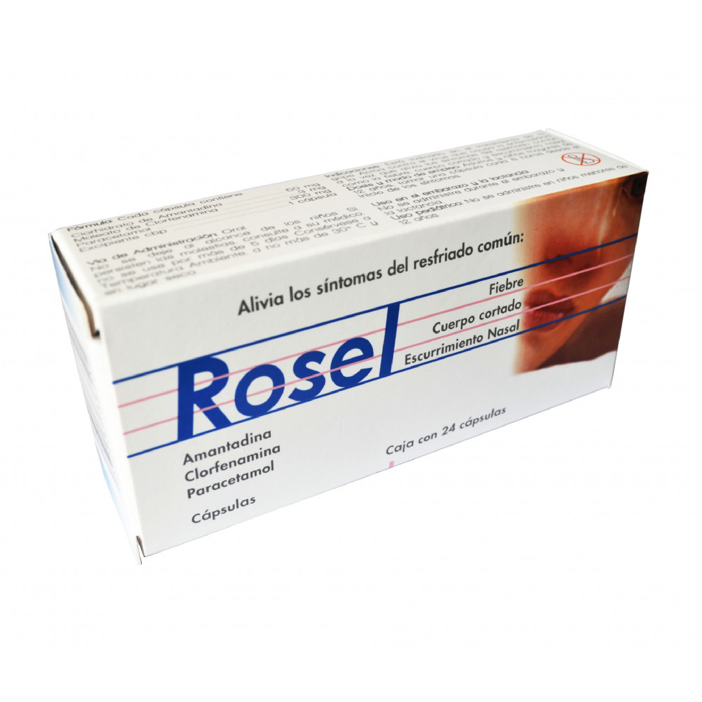 Rosel (Amantadina, Clorfenamina, Paracetamol) Caps 50mg/3mg/300mg Cja 24 caps