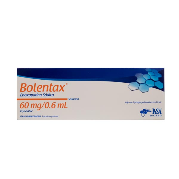 Bolentax  ( Enoxaparina ) Sódica  60 mg / 0.4 mL Caja C/ 2 Jeringas 0.4 mL