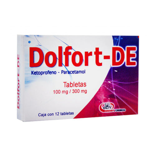Dolfort-DE (Ketoprofeno, Paracetamol) Tabs 100mg/300mg Cja c 12 tabs