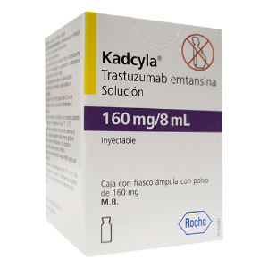 Kadcyla  160 mg / 8 ml Caja con frasco ámpula con polvo de ( Trastuzumab Emtansina  )