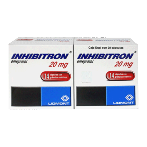 Inhibitron (Omeprazol) 20 mg Cja c/2x14 dual – Distribuidora Sta María