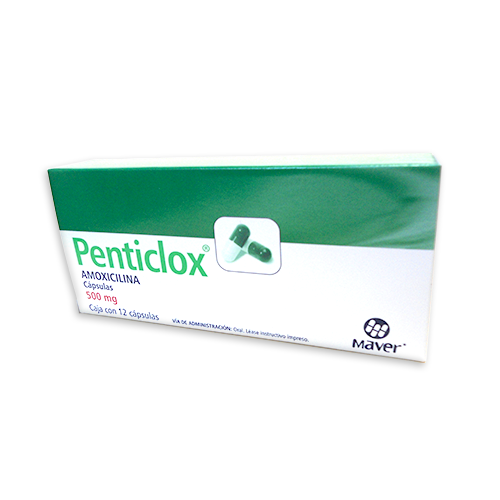 Penticlox (Amoxicilina) Caps 500mg Cja c 12 caps