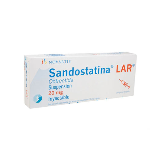 Sandostatina LAR 20 mg Caja con Frasco ampolleta c/2  ( Octreotida )