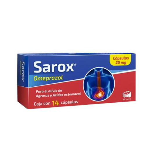 Sarox (Omeprazol) Caps 20 mg Cja c/14 caps