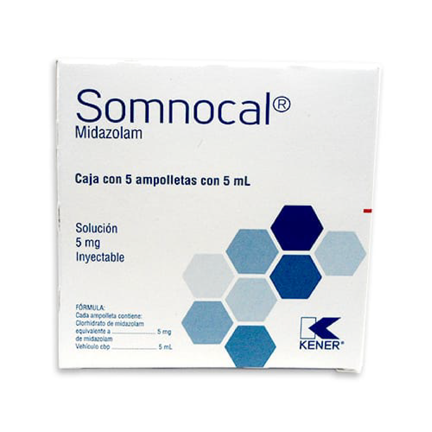 Somnocal (Midazolam) Sol iny 5mg Cja c/5 amps 5ml