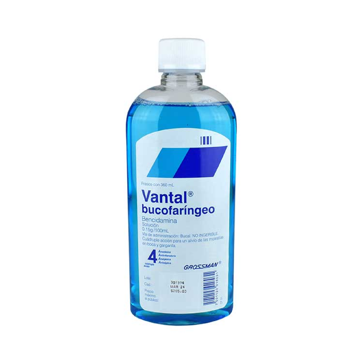 Vantal (Bencidamina) Sol 0.15g/100ml Fco 360 ml